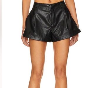 Free People Mid Waist Leather Shorts Size 27/SmallMed